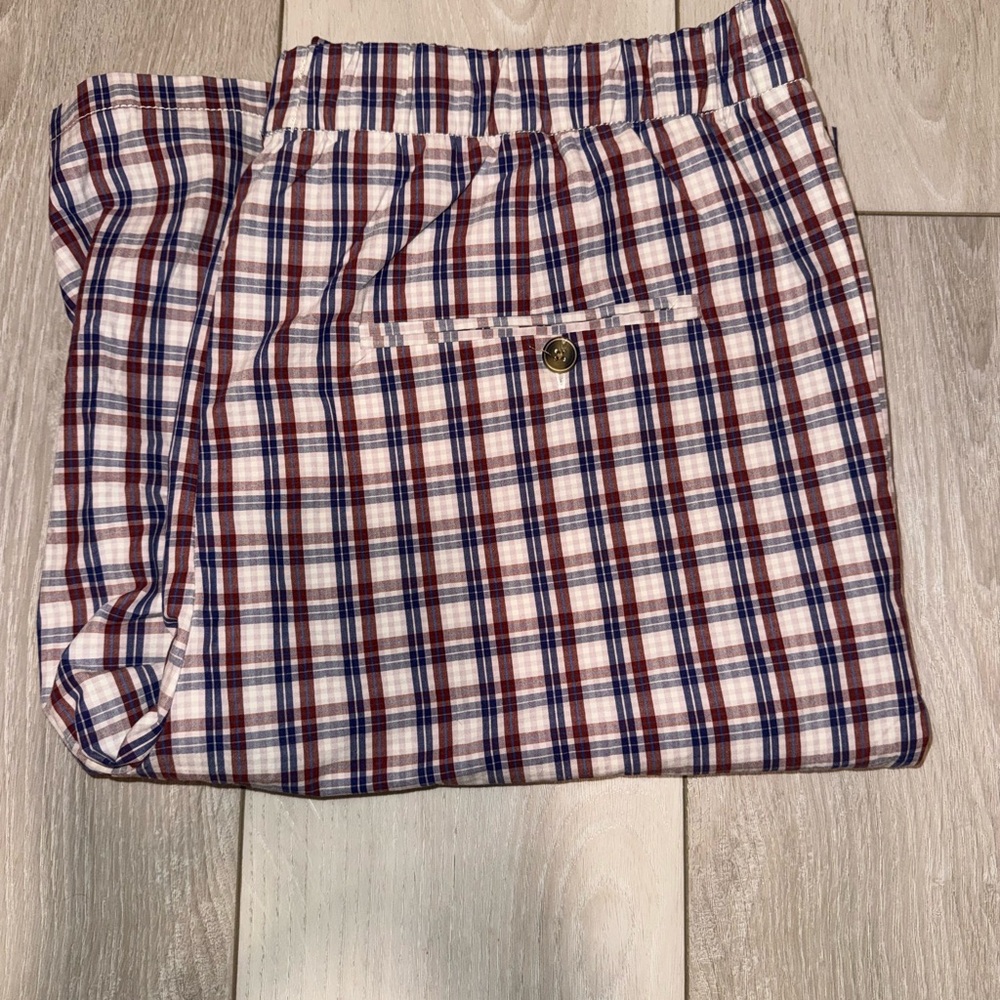 BDG Plaid Lounge Pants in Red, White, and Blue